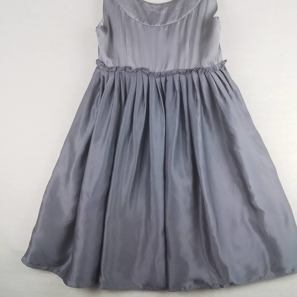 Steve Madden Silk Dress Size 10 in Silver w/ Large Rhinestones - Picture 8 of 10